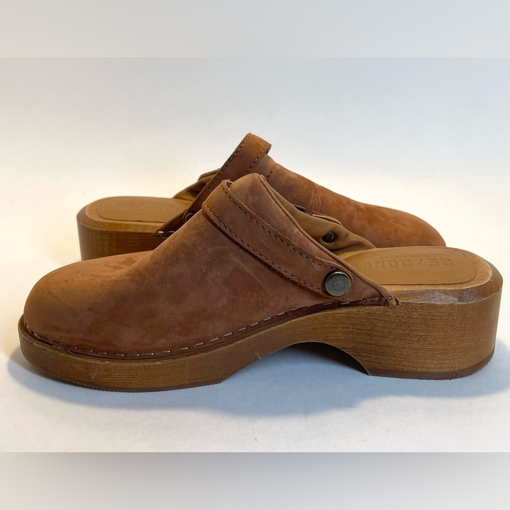 NWOT RE/DONE 70s Suede Platform Clogs Size 37 EU (6.5 US) Made in Italy - Picture 10 of 12